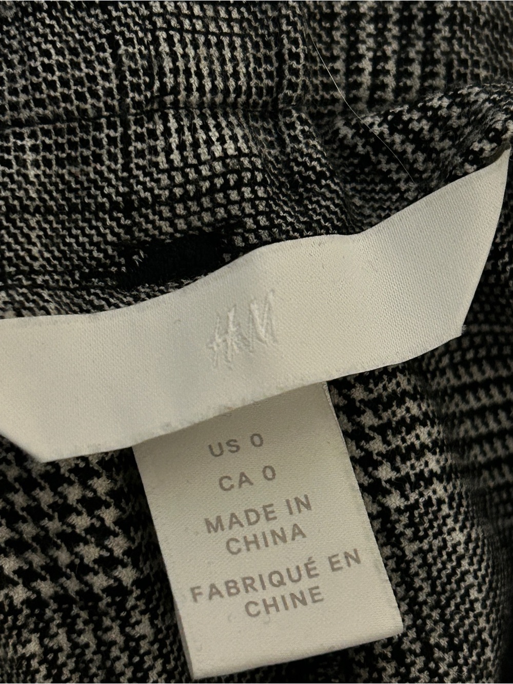 H&M Gray Plaid Paperbag Waist Straight Leg Trousers - Picture 4 of 4